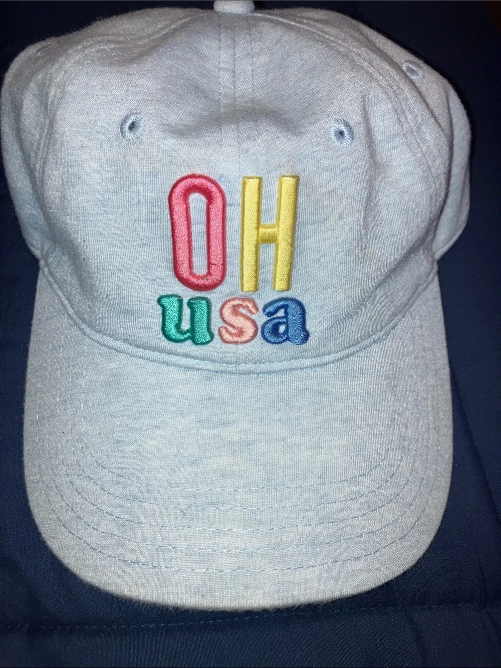 Home Free Light Blue Embroidered 'OH USA' Baseball Cap OSFM